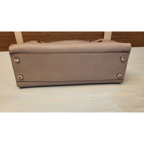 Michael Kors Hamilton Gray Leather Satchel Handbag Purse Silver Hardware - Picture 5 of 16